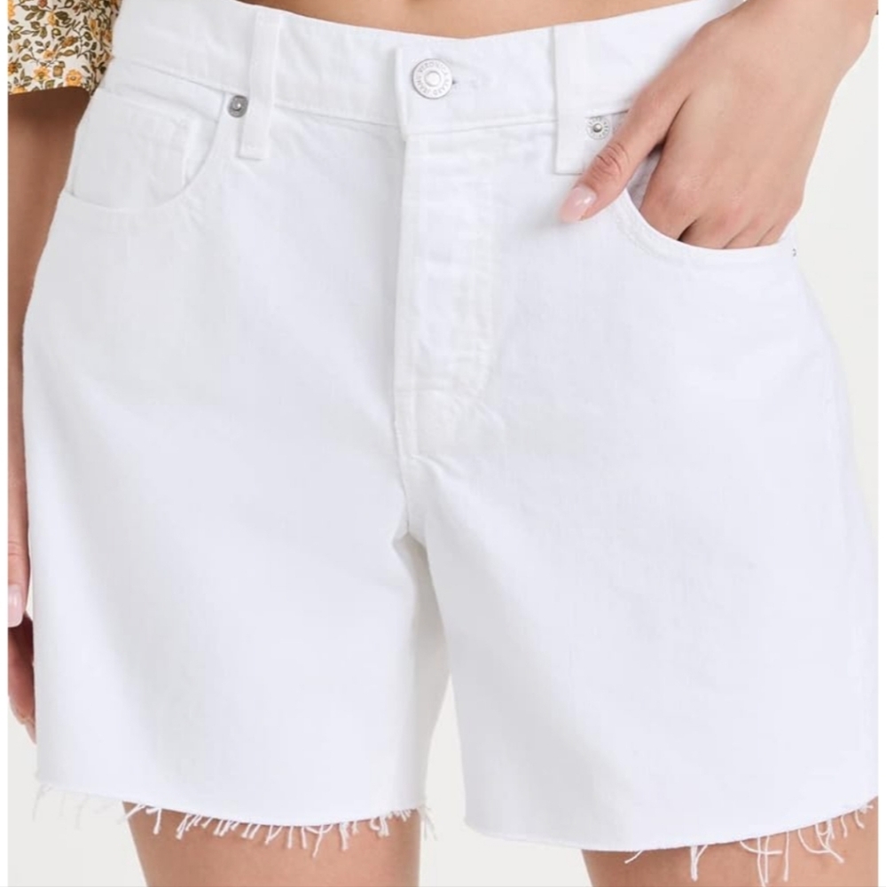 Veronica Beard Shiloh Mid Length Cut Off Button Fly Shorts